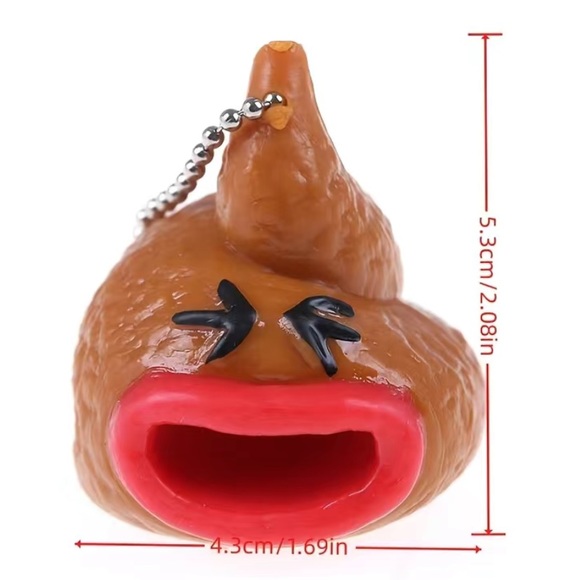 NWT 1 pc. Funny Poo Squeeze Emoticon Keychains - - Picture 3 of 6